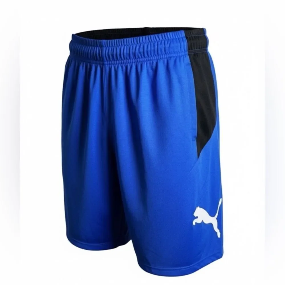 NWOT PUMA Men’s Blue/Black Basketball Shorts Athletic Workout - Size Small